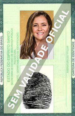 Imagem hipotética representando a carteira de identidade de Adriana Esteves