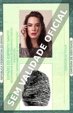 Imagem hipotética representando a carteira de identidade de Adriane Garcia