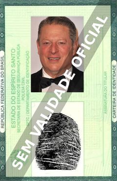 Imagem hipotética representando a carteira de identidade de Al Gore