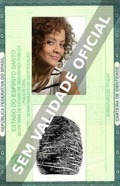 Imagem hipotética representando a carteira de identidade de Aline Borges