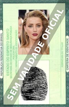 Imagem hipotética representando a carteira de identidade de Amber Heard
