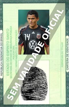 Imagem hipotética representando a carteira de identidade de Andy Najar