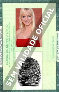 Imagem hipotética representando a carteira de identidade de Anna Faris