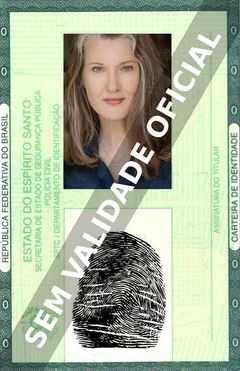 Imagem hipotética representando a carteira de identidade de Annette O'Toole