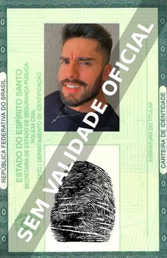 Imagem hipotética representando a carteira de identidade de Arcrebiano "Bil" Araújo