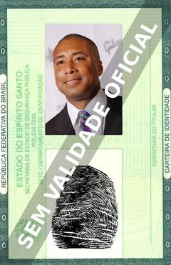 Imagem hipotética representando a carteira de identidade de Bernie Williams