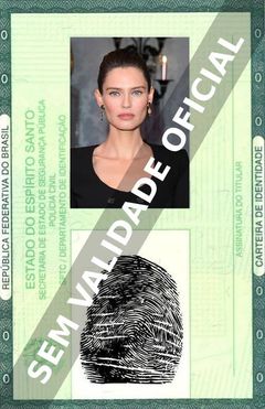 Imagem hipotética representando a carteira de identidade de Bianca Balti