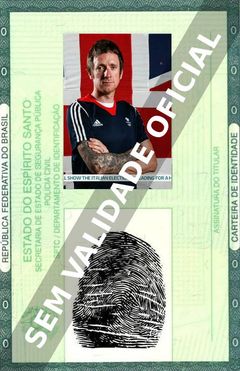 Imagem hipotética representando a carteira de identidade de Bradley Wiggins