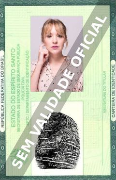 Imagem hipotética representando a carteira de identidade de Brea Grant