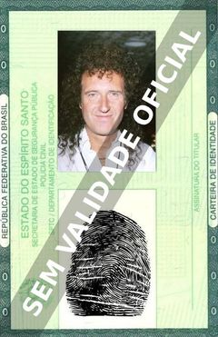 Imagem hipotética representando a carteira de identidade de Brian May