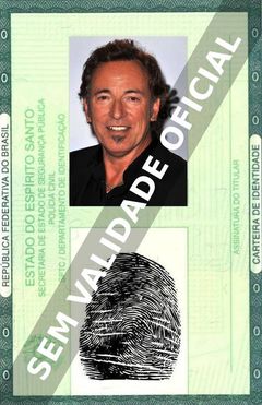 Imagem hipotética representando a carteira de identidade de Bruce Springsteen