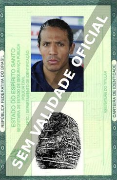 Imagem hipotética representando a carteira de identidade de Bruno Alves