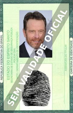 Imagem hipotética representando a carteira de identidade de Bryan Cranston