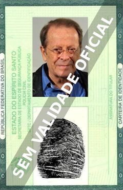 Imagem hipotética representando a carteira de identidade de Carlos Vereza