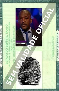 Imagem hipotética representando a carteira de identidade de Chris Powell