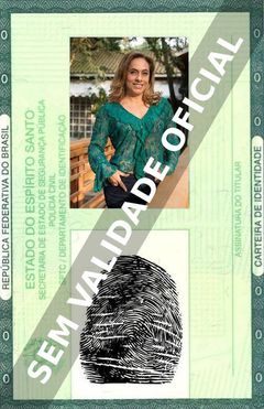 Imagem hipotética representando a carteira de identidade de Cissa Guimarães