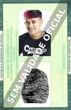 Imagem hipotética representando a carteira de identidade de Cremosinho