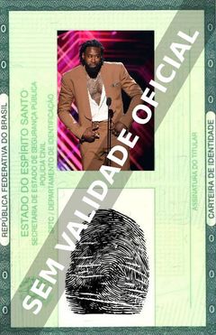 Imagem hipotética representando a carteira de identidade de DeAndre Jordan
