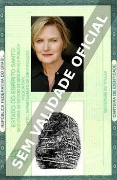 Imagem hipotética representando a carteira de identidade de Denise Crosby