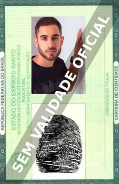Imagem hipotética representando a carteira de identidade de Diogo Melim