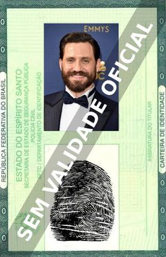 Imagem hipotética representando a carteira de identidade de Edgar Ramírez