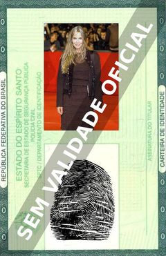 Imagem hipotética representando a carteira de identidade de Elizabeth Kemp
