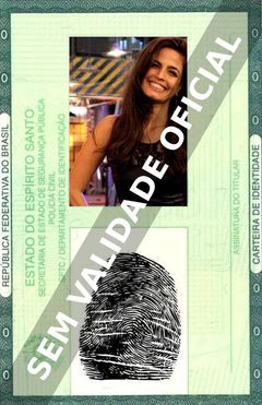 Imagem hipotética representando a carteira de identidade de Emanuelle Araújo