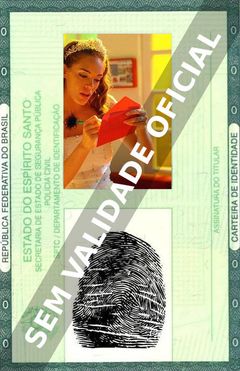 Imagem hipotética representando a carteira de identidade de Emilia Attías