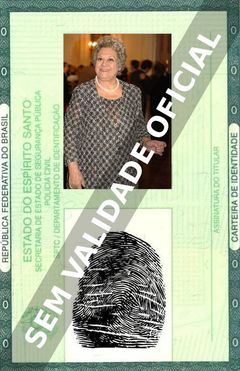 Imagem hipotética representando a carteira de identidade de Emma Penella