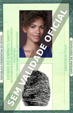 Imagem hipotética representando a carteira de identidade de Erica Luttrell
