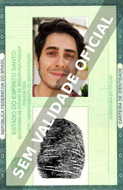 Imagem hipotética representando a carteira de identidade de Felipe Castanhari