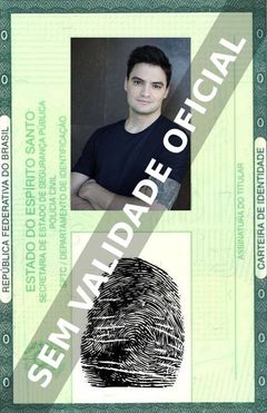 Imagem hipotética representando a carteira de identidade de Felipe Neto