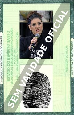 Imagem hipotética representando a carteira de identidade de Fernanda Abreu