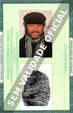 Imagem hipotética representando a carteira de identidade de Fisher Stevens