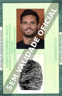 Imagem hipotética representando a carteira de identidade de Florent Manaudou