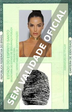 Imagem hipotética representando a carteira de identidade de Gaby Espino