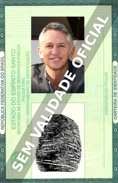 Imagem hipotética representando a carteira de identidade de Gary Lineker