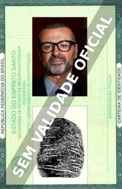 Imagem hipotética representando a carteira de identidade de George Michael