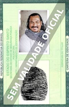 Imagem hipotética representando a carteira de identidade de Gino Montesinos