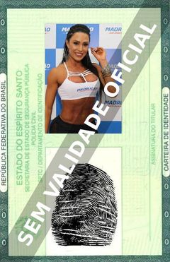 Imagem hipotética representando a carteira de identidade de Gracyanne Barbosa