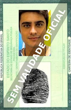 Imagem hipotética representando a carteira de identidade de Guilherme Leicam