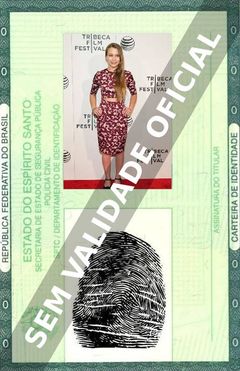 Imagem hipotética representando a carteira de identidade de Isabelle McNally