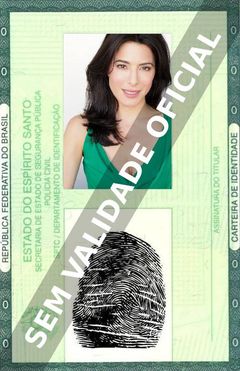 Imagem hipotética representando a carteira de identidade de Jaime Murray