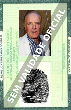 Imagem hipotética representando a carteira de identidade de James Caan