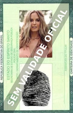 Imagem hipotética representando a carteira de identidade de Jena Sims