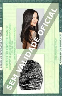 Imagem hipotética representando a carteira de identidade de Jenna Ortega