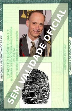 Imagem hipotética representando a carteira de identidade de John Waters