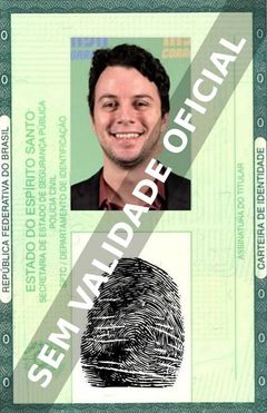 Imagem hipotética representando a carteira de identidade de Johnnas Oliva