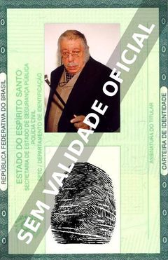 Imagem hipotética representando a carteira de identidade de José Lewgoy