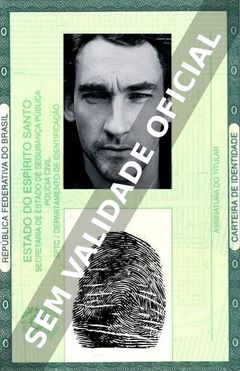 Imagem hipotética representando a carteira de identidade de Joseph Mawle